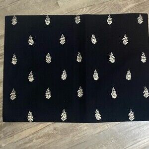 Christmas Black Fabric Placemats Set of 4 with pinecones print Holiday Fall